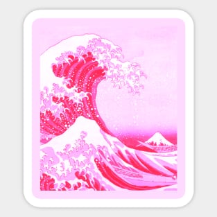 Kanagawa Japanese Art The Great Wave Pastel Pink Purple Sticker